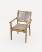 Roma 80cm Round Sunray Bistro Set with Roma Rope Stacking Chairs