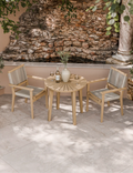 Roma 80cm Round Sunray Bistro Set with Roma Rope Stacking Chairs