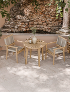 Roma 80cm Round Sunray Bistro Set with Roma Rope Stacking Chairs