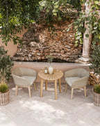 Roma 2 Seater Round Sunray Bistro Set with Eden Dawn Chair