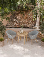 Roma 2 Seater Round Sunray Bistro Set with Sol Dining Chairs