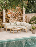 Roma 5 Seater Corner Lounge Set with 90cm Square Coffee Table