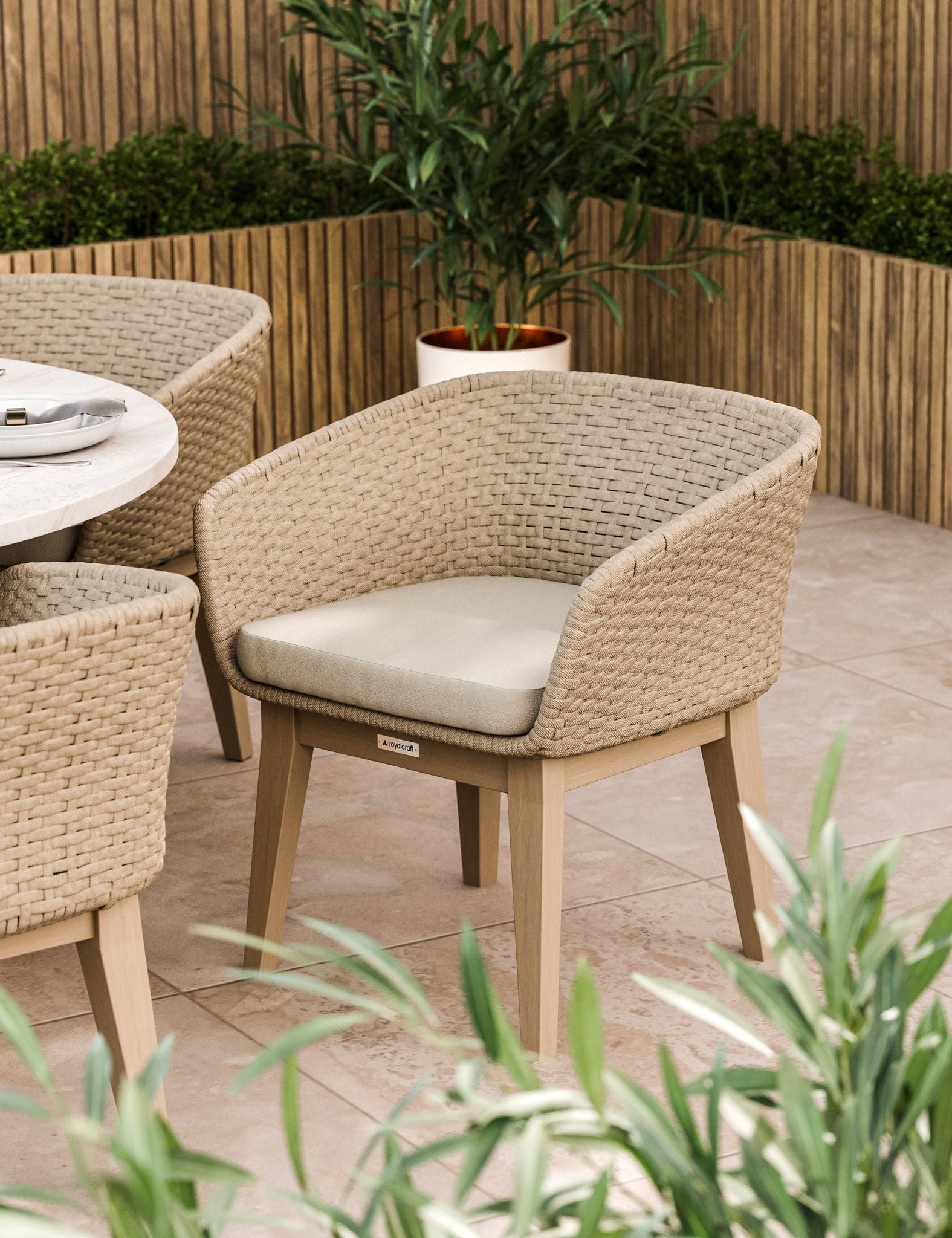 Saturn 8 Seater Ellipse D Conical Dining Set with Eden Dawn Dining Chairs