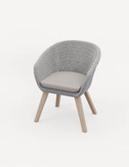 Roma 4 Seater Round Sunray with Terrazzo Insert Dining Set with Sol Dining Chairs