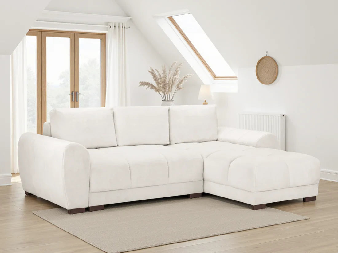 Azzuro  Universal Corner Sofabed: Plush Velvet, Convertible Sofa with Storage