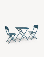 Venice 2 Seater Folding Bistro Set in Caribbean Blue