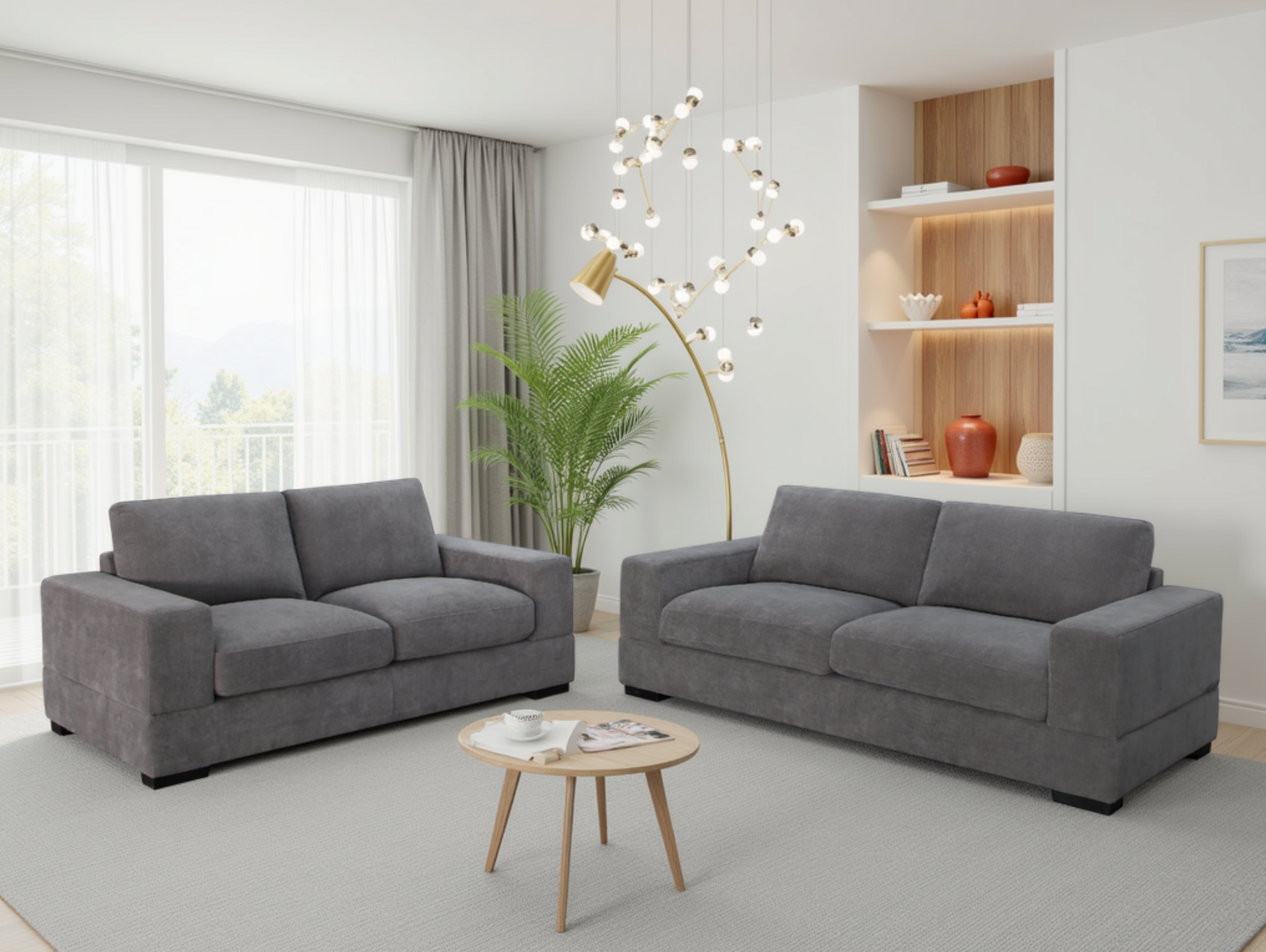 Westminster  3+2 Sofa Set: Plush Fabric, Deep Comfort, Contemporary Style