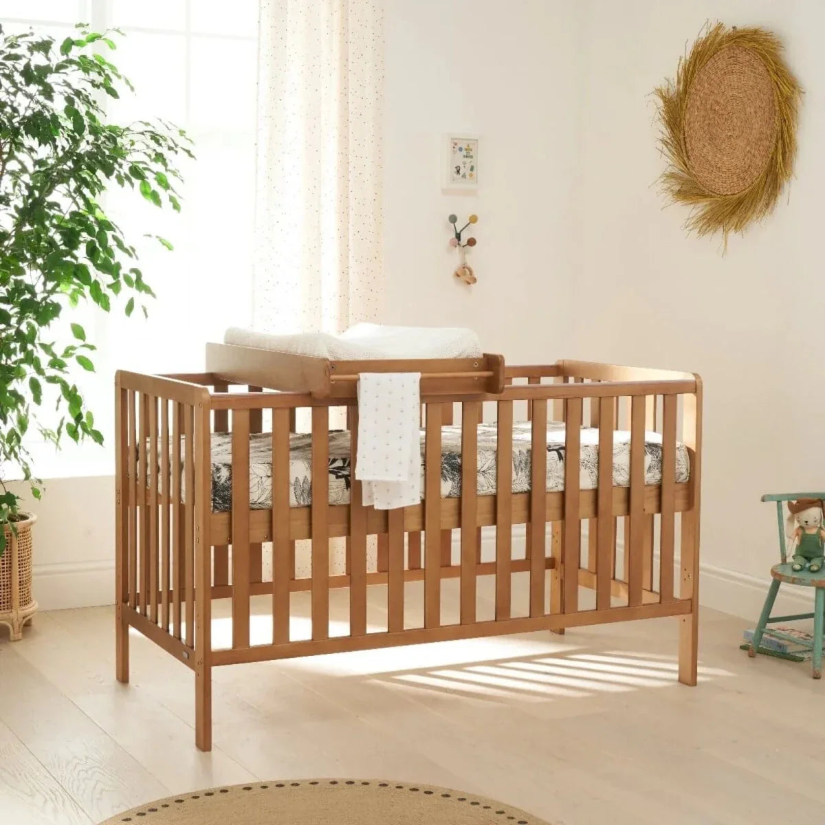 Tutti Bambini Malmo Cot Bed with Rio 3 pcs Furniture Set - Dove Grey/Honey Oak