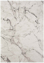 Deep-Pile Velour Abstract Rug Cream Colour