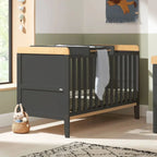 Tutti Bambini Rio Cot Bed with Cot Top Changer & Mattress - Slate/Honey Oak