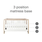 Tutti Bambini Modena 3-in-1 Cot Bed - White/Oak