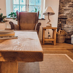 DIAN Rustic Wooden Coffee Table With Angled Legs
