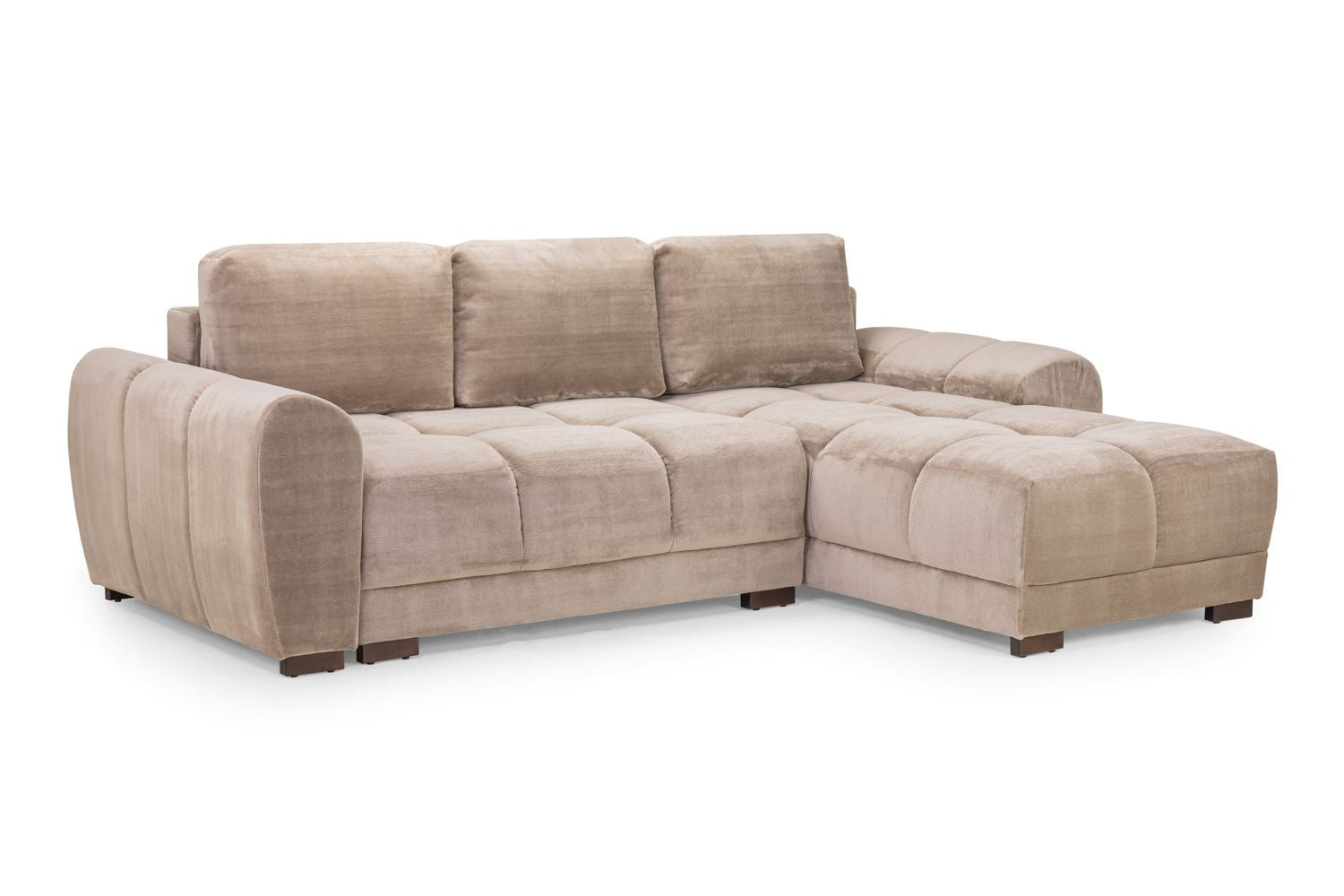 Azzuro  Universal Corner Sofabed: Plush Velvet, Convertible Sofa with Storage