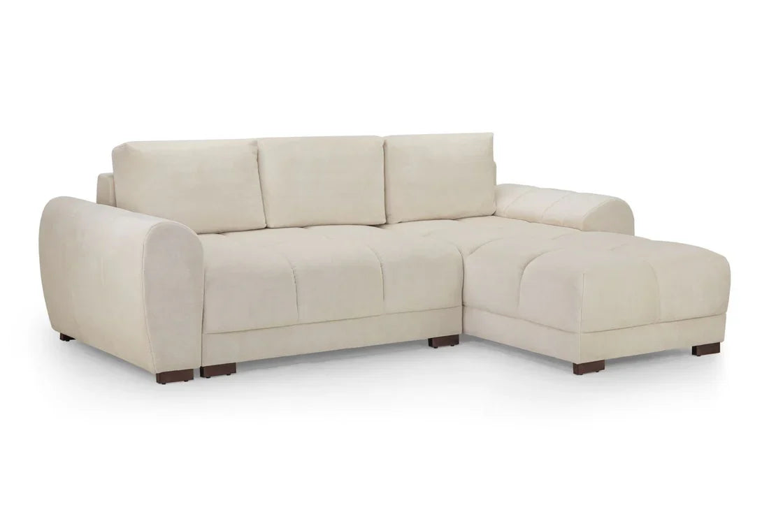 Azzuro  Universal Corner Sofabed: Plush Velvet, Convertible Sofa with Storage