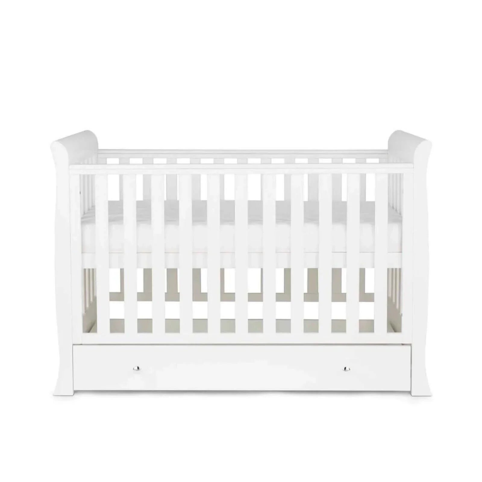 Ickle Bubba Snowdon Mini Cot Bed White - Fibre Mattress