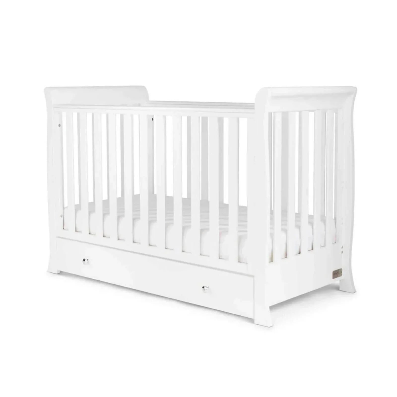 Ickle Bubba Snowdon Mini Cot Bed White - Fibre Mattress