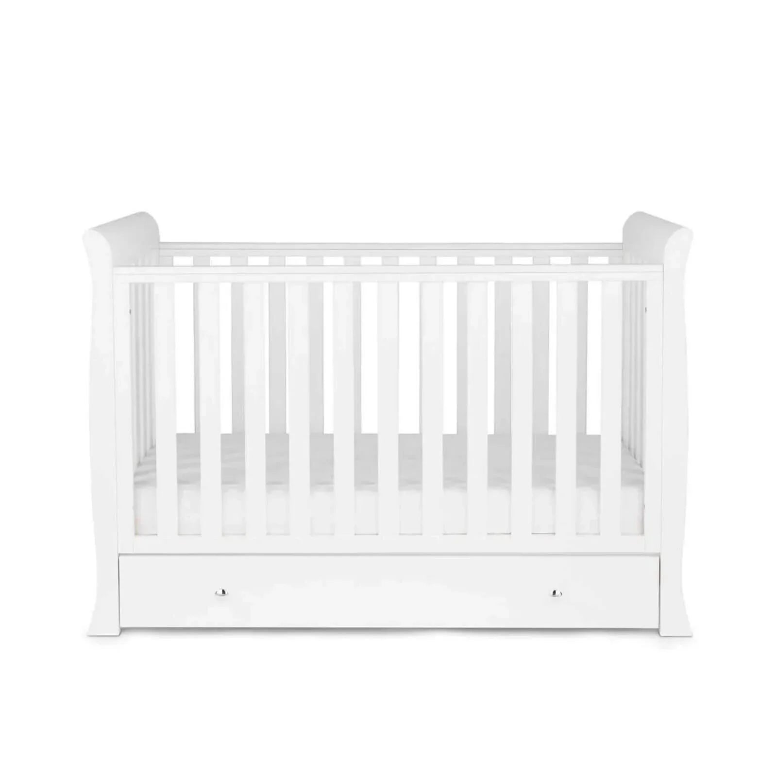 Ickle Bubba Snowdon Mini Cot Bed White - Fibre Mattress