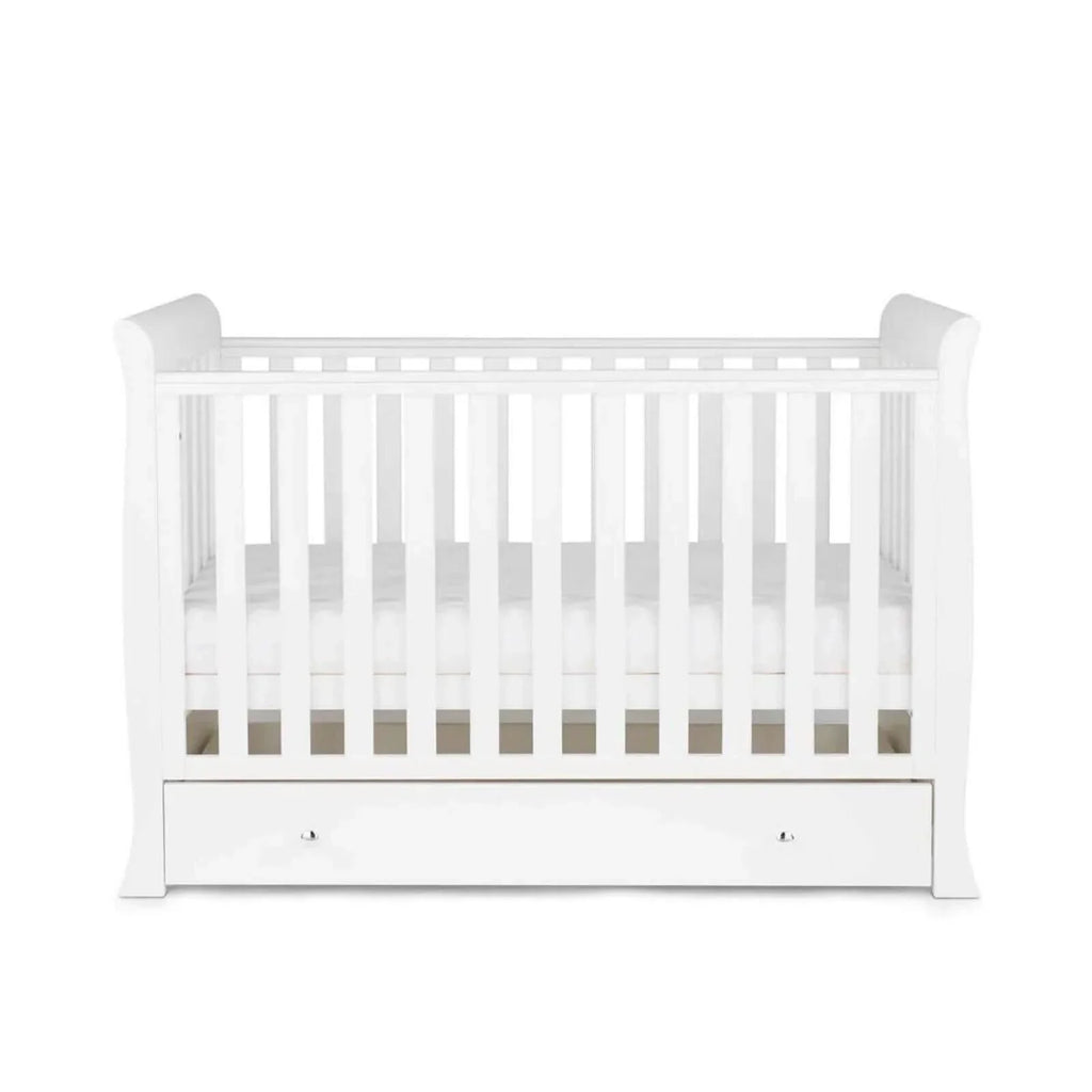 Ickle Bubba Snowdon Mini Cot Bed White - Fibre Mattress