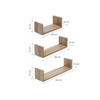 Tutti Bambini Modena Set of Three U-Shaped Wall Shelves  -  Oak