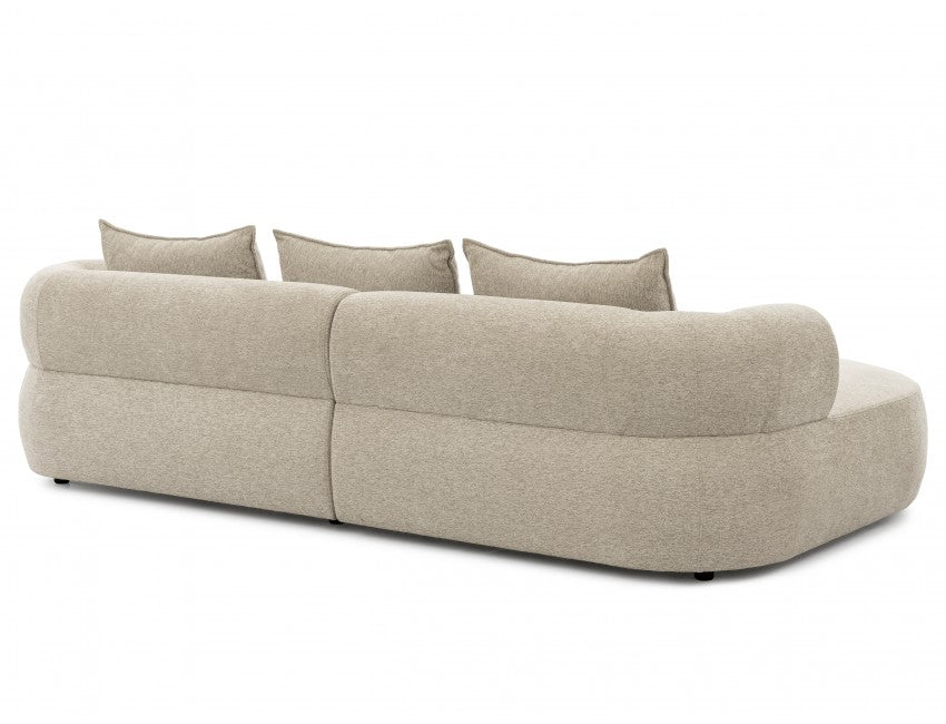 Luxurious Ferro Beige Left-Hand Corner Sofa - Plush Comfort, Modern Design
