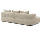 Ferro Beige Right Hand Corner Sofa: Modern Curved Design, Plush Fabric Comfort