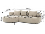 Ferro Beige Right Hand Corner Sofa: Modern Curved Design, Plush Fabric Comfort