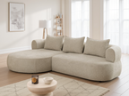 Luxurious Ferro Beige Left-Hand Corner Sofa - Plush Comfort, Modern Design
