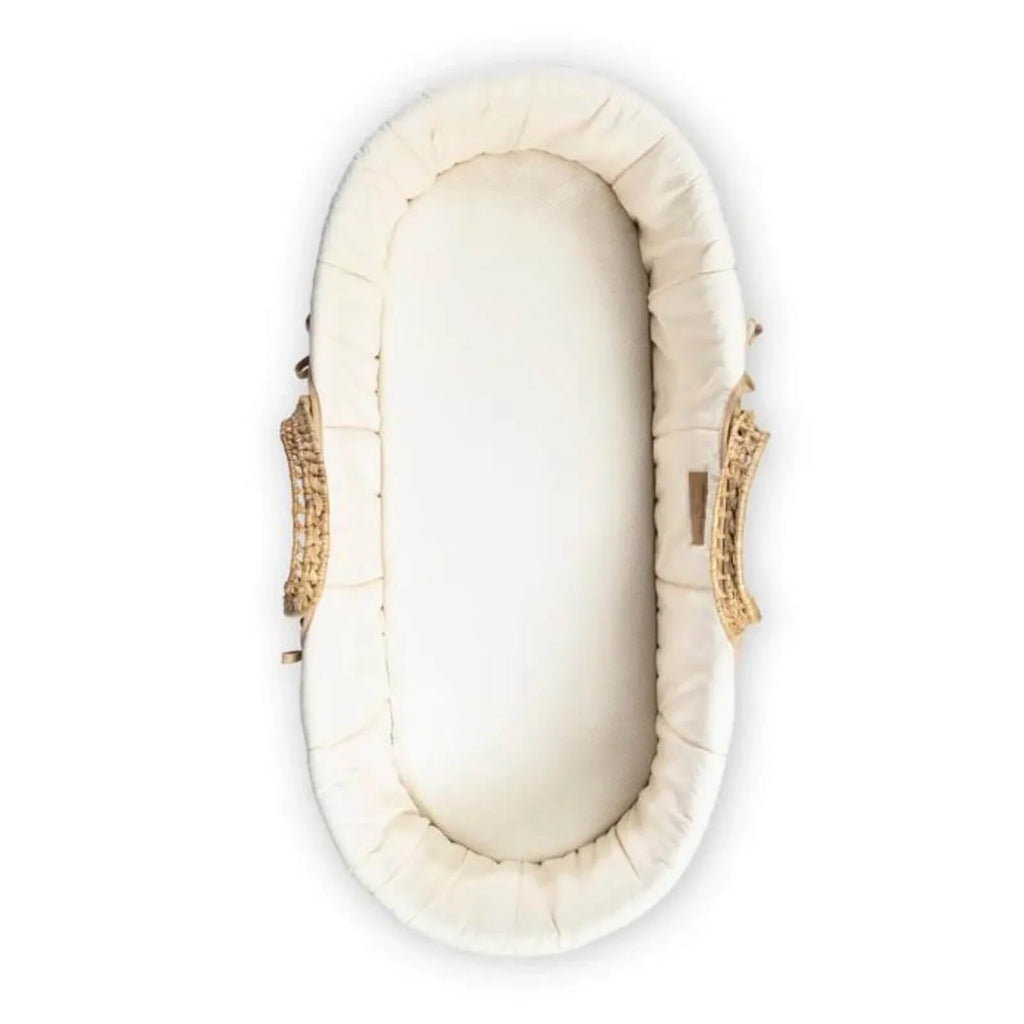 Clair de Lune Cream Organic Palm Moses Basket - Cream