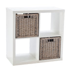 Set of 2 Square Willow Storage Baskets – Bronzed Brown or Grey
